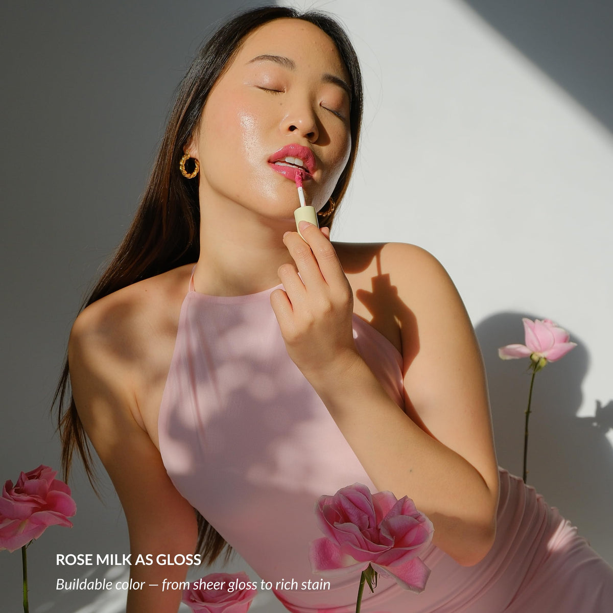 Mango People Rose Milk swatches of four fruit-inspired shades for color selection