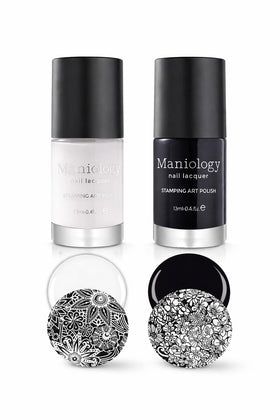 Maniology white bottle front view showing opaque coverage and bright finish