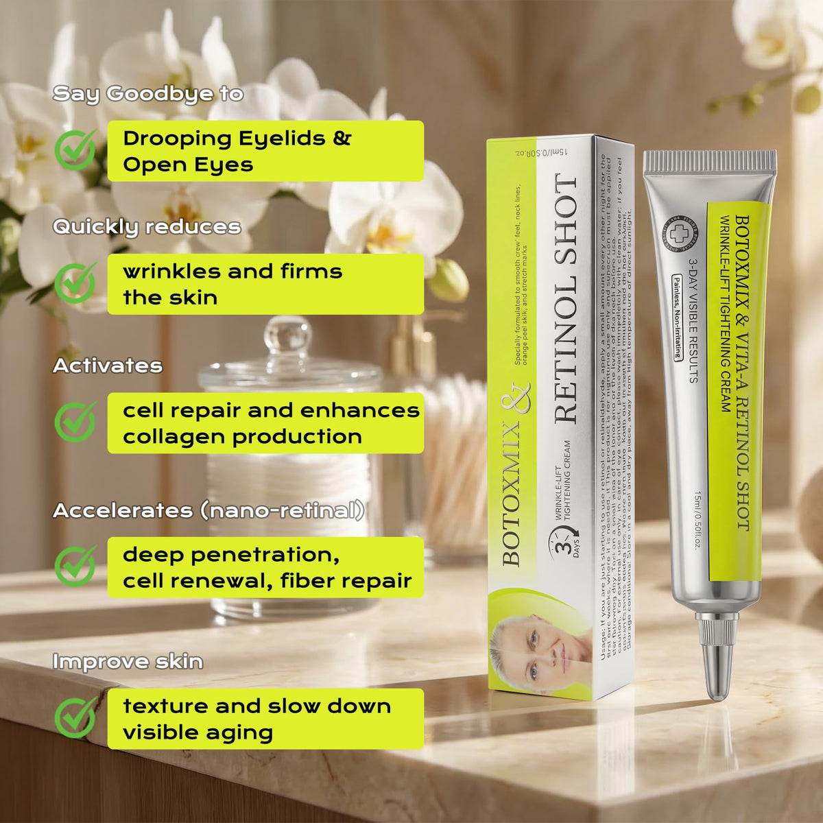Manoai on bathroom shelf at night emphasizing evening skincare ritual