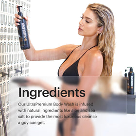 MANSCAPED label detail focusing on Refined scent and ingredient callouts