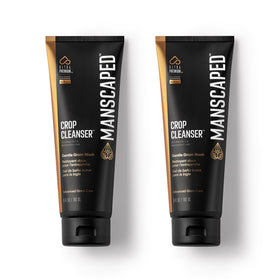 MANSCAPED front packaging of Crop Cleanser showing bottle and label for easy identification and grooming