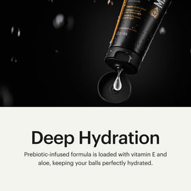 MANSCAPED pump action and lather on washcloth demonstrating quick, controlled application and cleansing