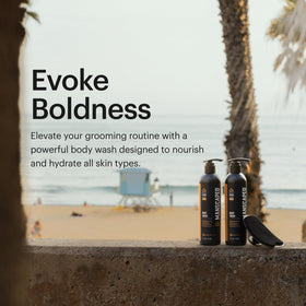MANSCAPED aloe and sea salt ingredients displayed signaling soothing exfoliation