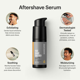 MANSCAPED label close-up highlights ingredients list and dermatologist-tested benefit
