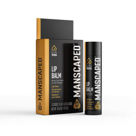 MANSCAPED lip balm front packaging showing matte sticks and branding for confident grooming