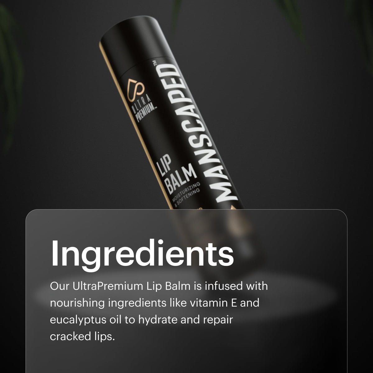 MANSCAPED lip balm in outdoor setting illustrating cooling relief during activities