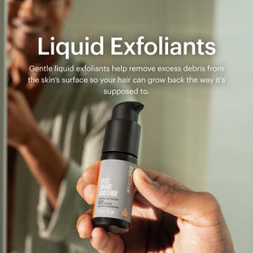 MANSCAPED pump dispensing serum into hand for controlled application and minimal waste