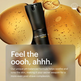 MANSCAPED applying serum to hand demonstrating quick spread and hydration