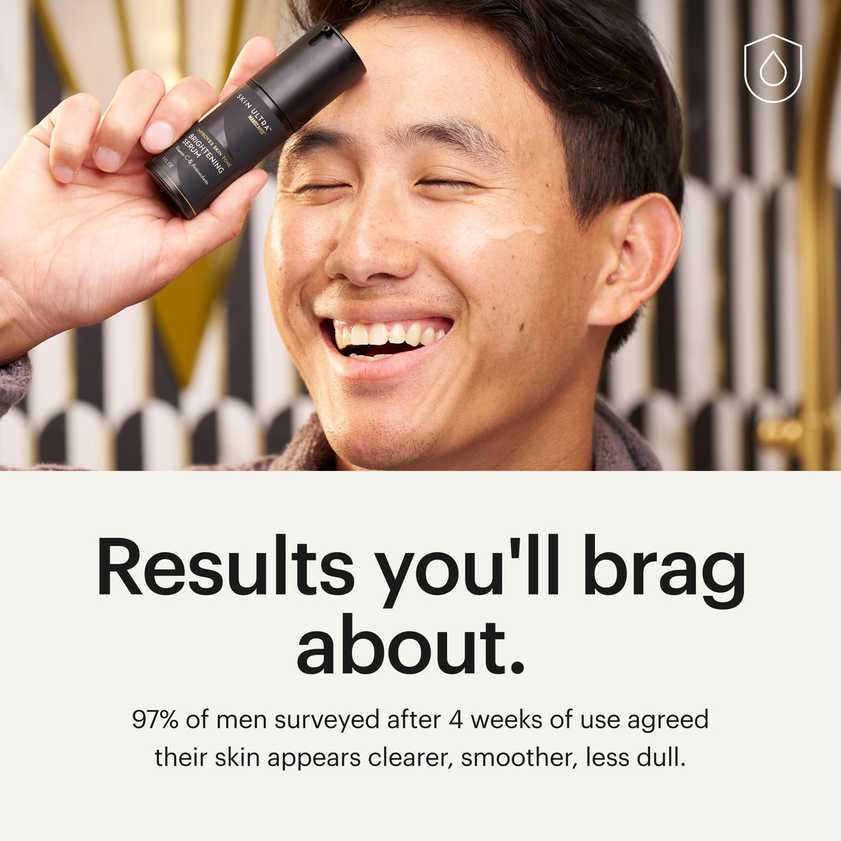 MANSCAPED Serum beside moisturizer showing layering compatibility in routine