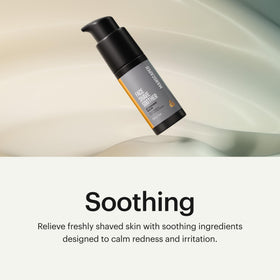 MANSCAPED serum texture on fingertip showing lightweight feel and quick absorption