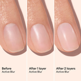 Manucurist manicure on a workspace illustrating easy at-home application and quick-dry benefit
