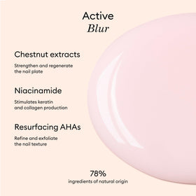 Manucurist single-coat on nail showing subtle perfecting veil and natural look benefit