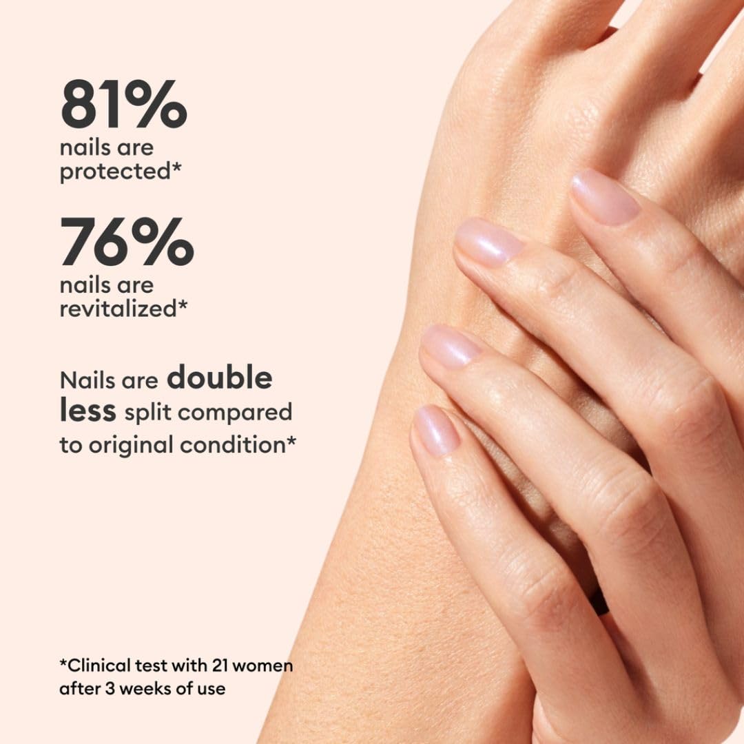 Manucurist Active Bright on nails lifestyle shot showing brightened natural manicure