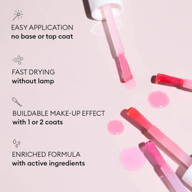 Close-up of Active Glow Cranberry polish texture highlighting reflective mirror-like surface benefit: hydrating sheen