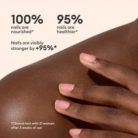 Manucurist Active Glow Cranberry applied on nails in a casual lifestyle setting showing wearable coral tint benefit: natural glow