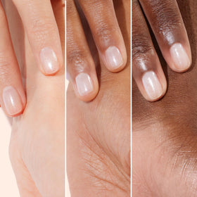 Manucurist manicure on hands in lifestyle scene showing natural luminous finish