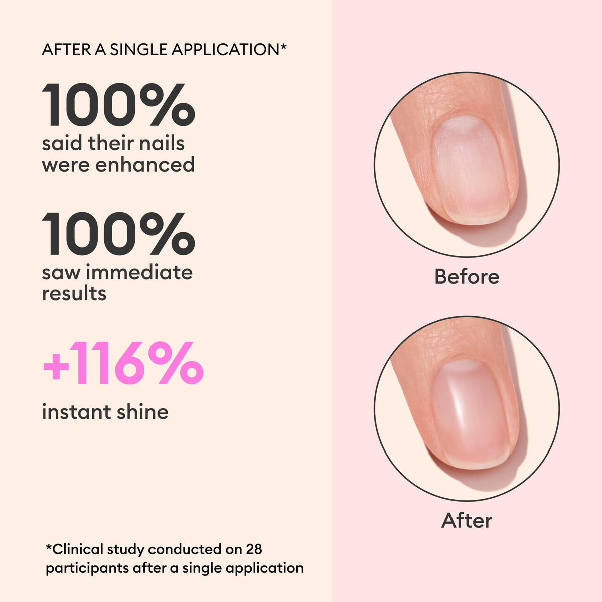Manucurist application step on bare nail demonstrating easy use