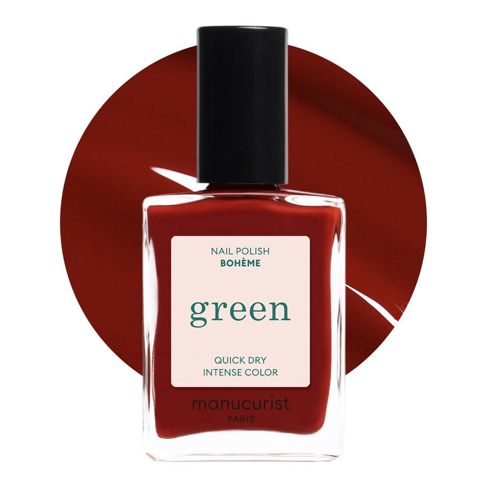 Manucurist Bohème front bottle view showing deep brownish-red and glossy finish
