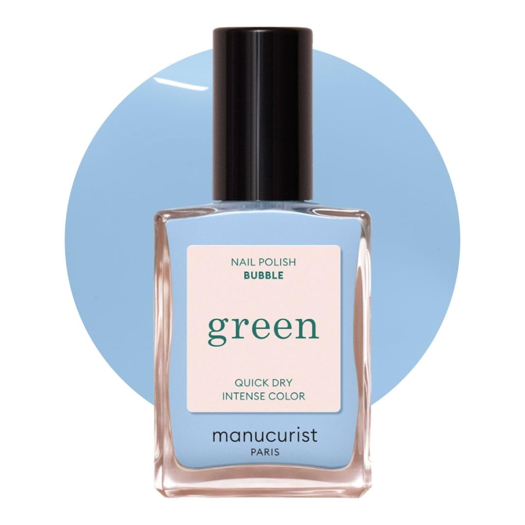 Manucurist bottle front view showing Bubble pastel blue and brand clarity benefit