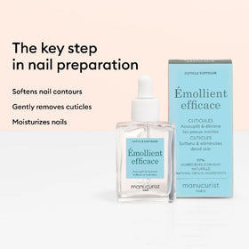 Manucurist applied to finger cuticle showing targeted coverage and easier removal benefit