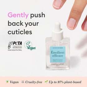 Manucurist gel texture closeup demonstrating thick applicator gel for precise cuticle softening