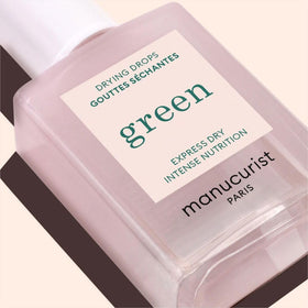 manucurist on vanity with polish set showing quick at-home salon results