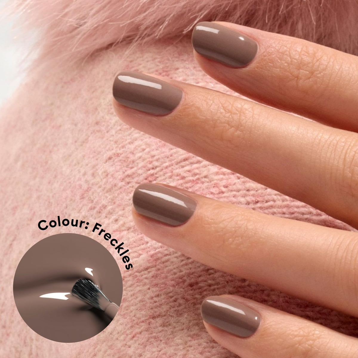 Manucurist Freckles brush stroke demonstrating smooth application and even coverage benefit