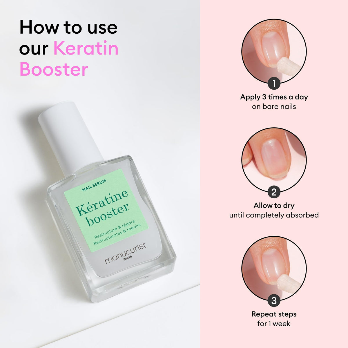 Manucurist glossy finish on nails demonstrating smoother, polished look benefit