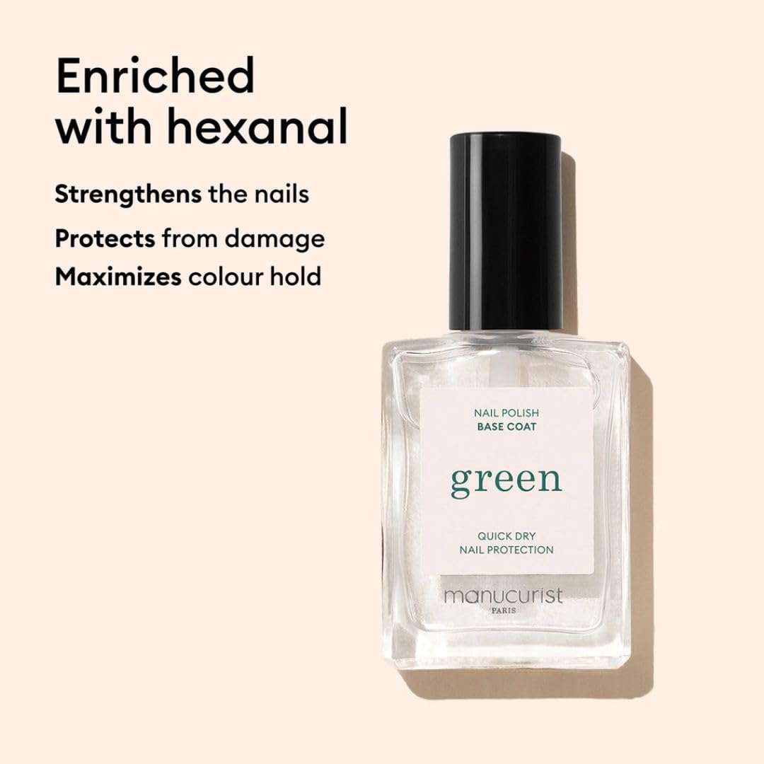 Manucurist brush applying base coat demonstrating even coverage and easy control