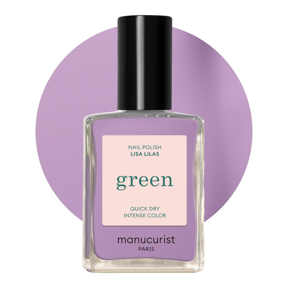 manucurist Lisa Lilas front bottle view shows true lilac color and eco-friendly benefit