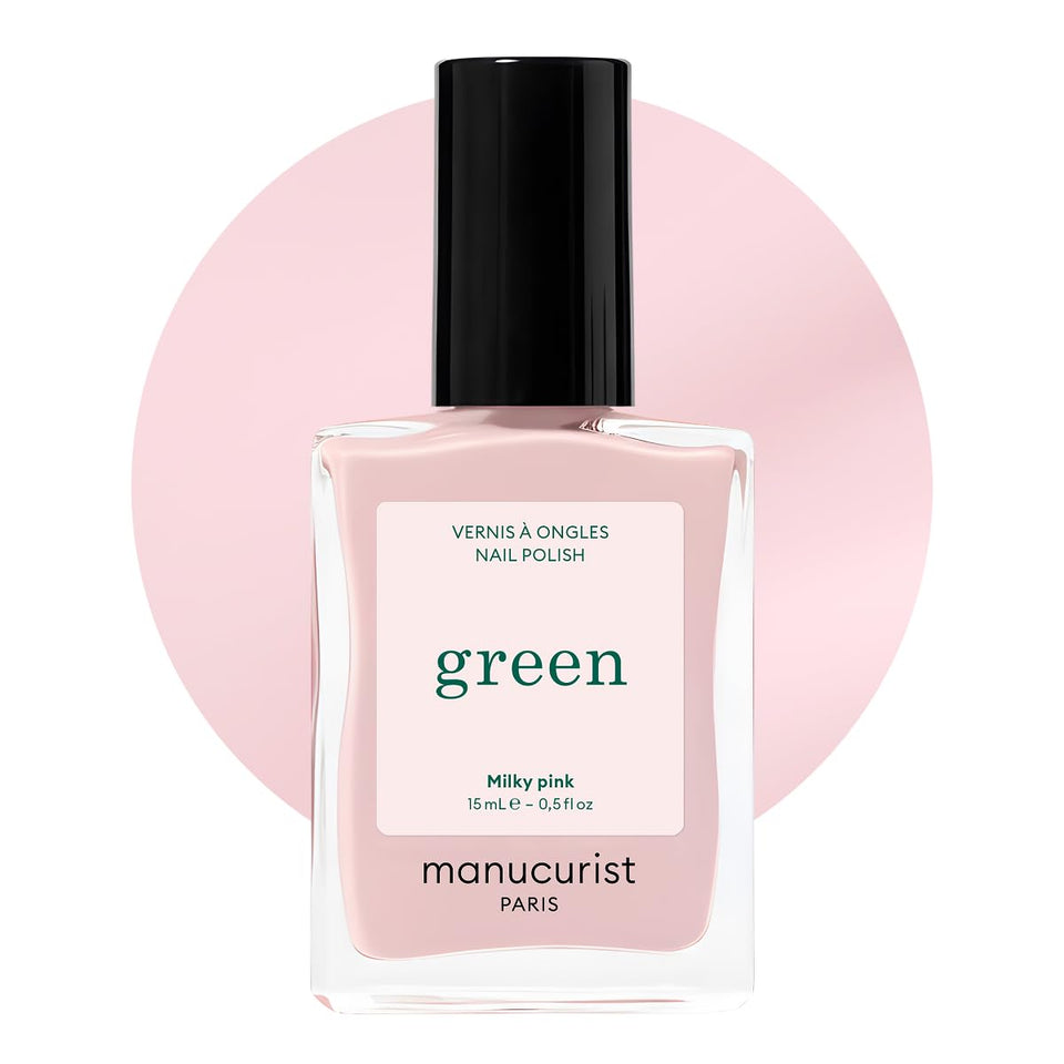 Manucurist front bottle showing Milky Pink shade and clean formula benefit