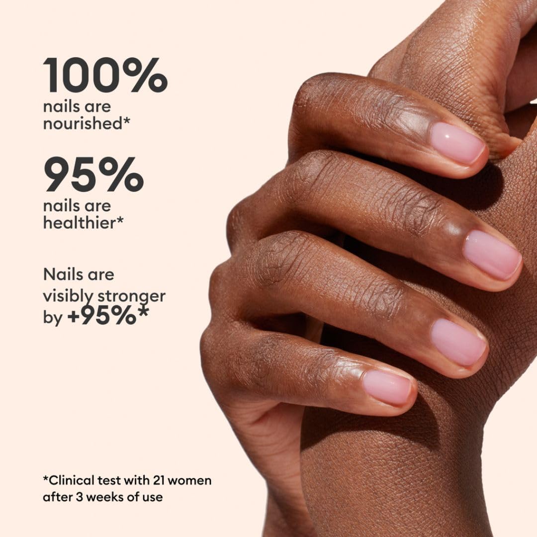 Manucurist applied on a single hand showing natural cool-rose glow and mirror-like shine