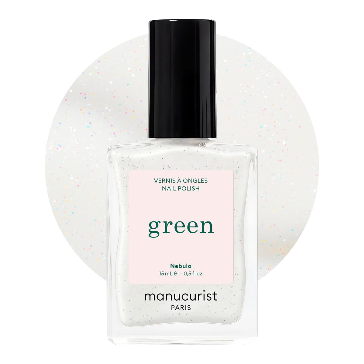 Manucurist Nebula front bottle showing label and pearly white finish benefit gloss