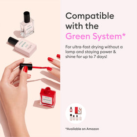Manucurist Nebula lifestyle manicure on hands by a plant showing eco-friendly aesthetic benefit