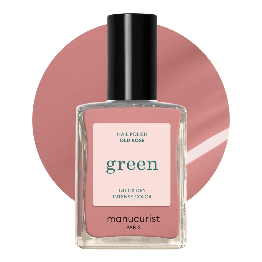 Manucurist bottle front view showing Old Rose shade and sleek label benefit