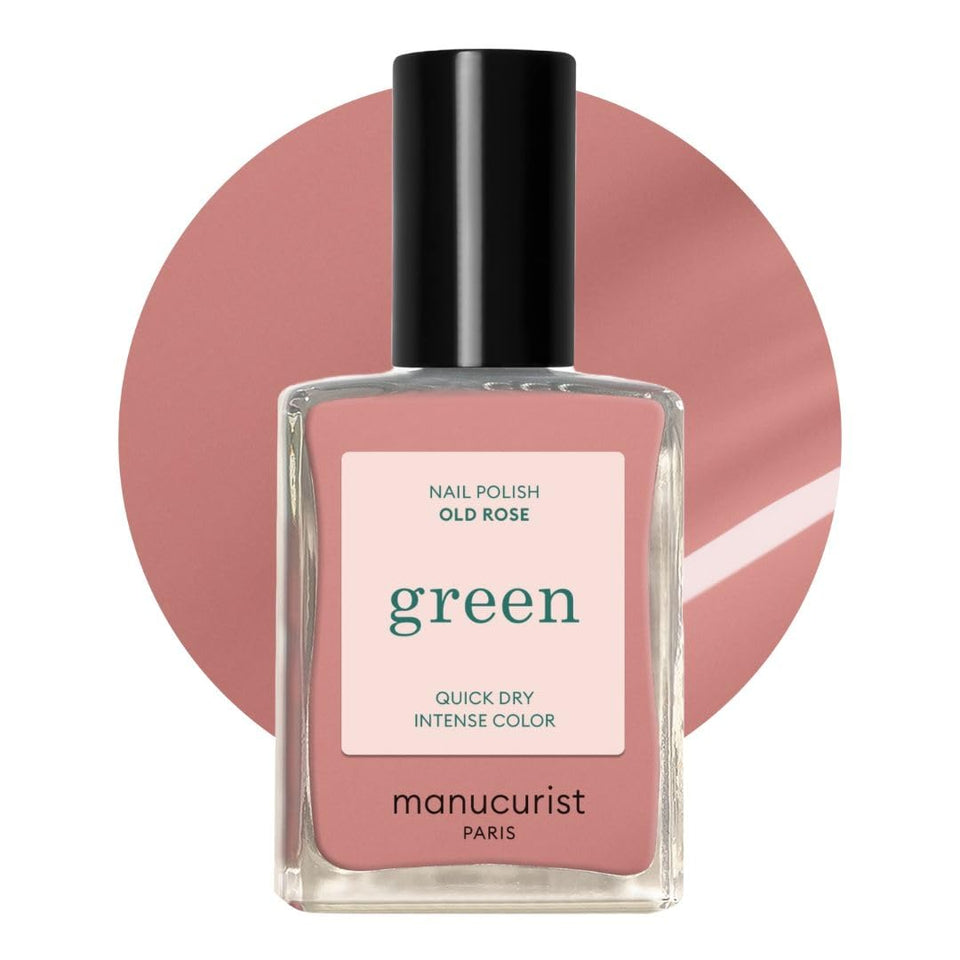 Manucurist bottle front view showing Old Rose shade and sleek label benefit