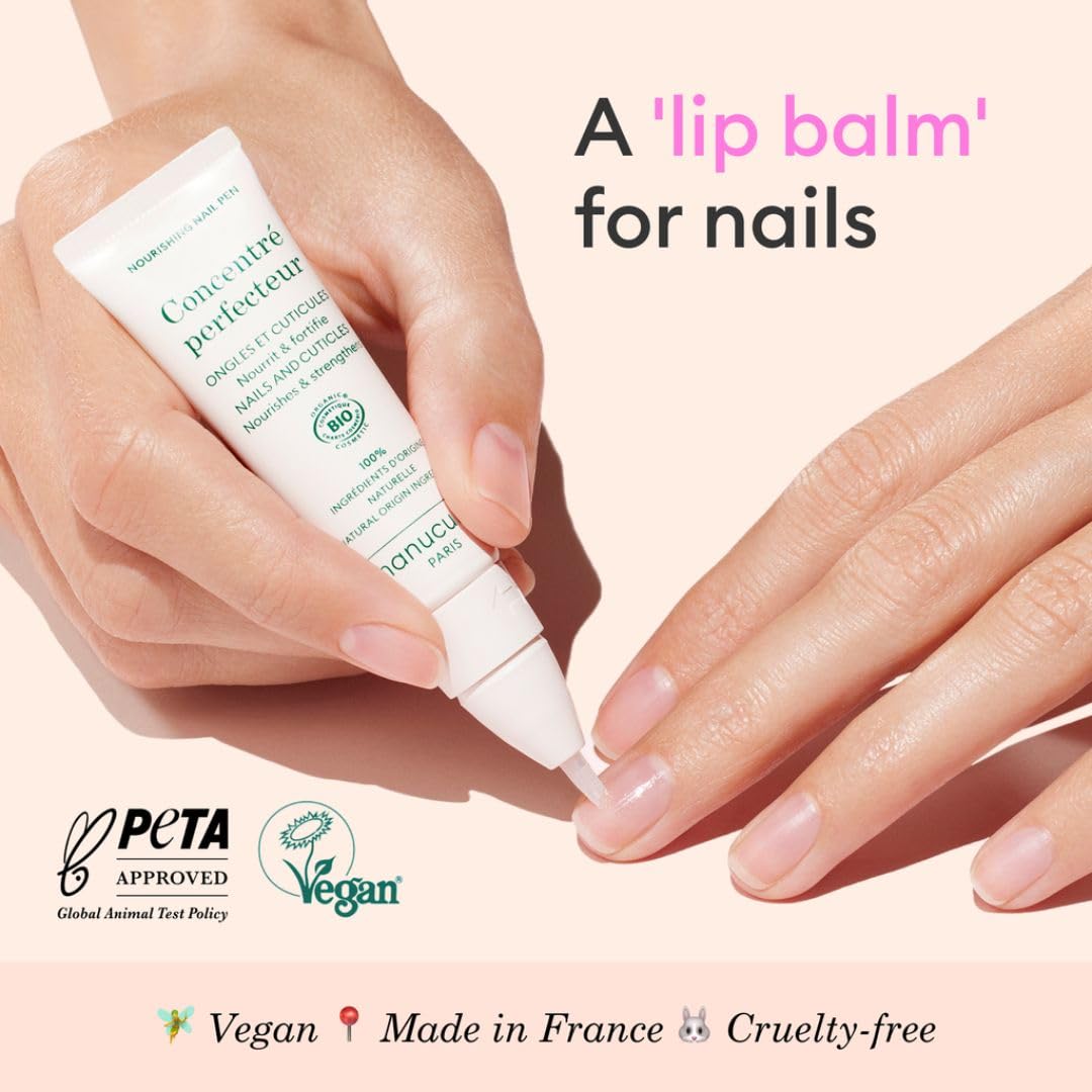 Manucurist brush-tip close-up highlighting precise application and clean dosing