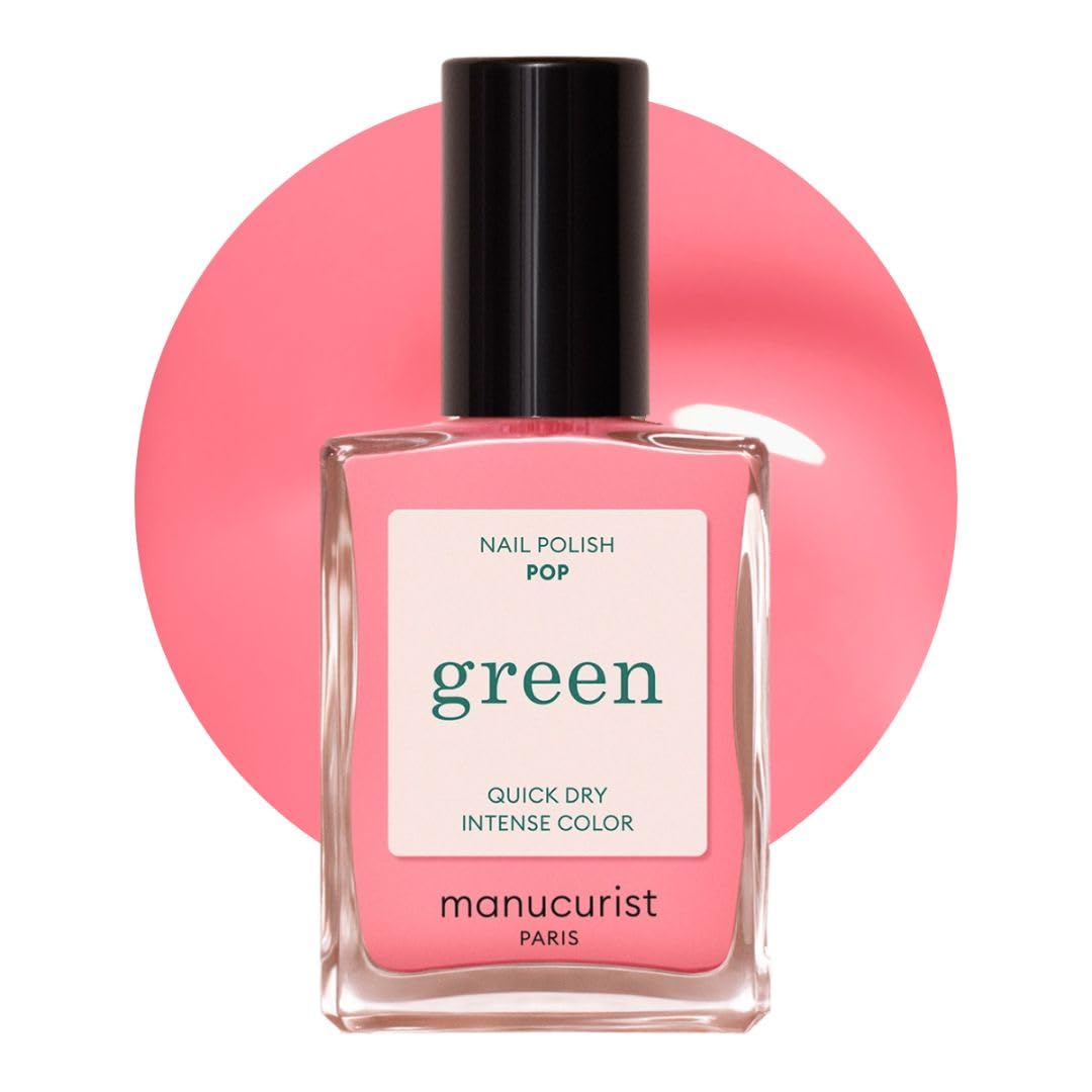 Manucurist front bottle showing pink Pop shade and glossy finish benefit