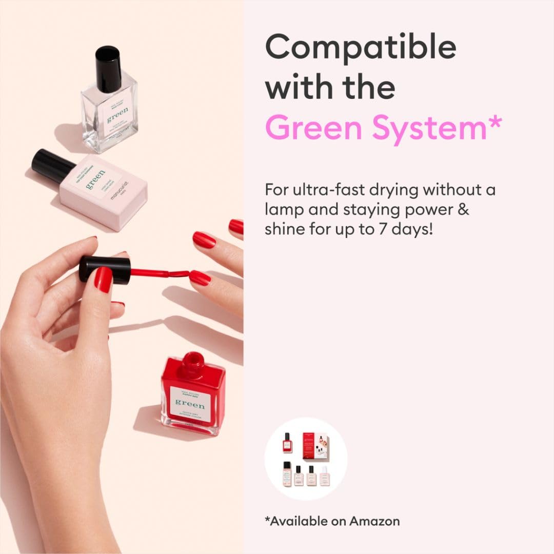 Manucurist on styled nails in lifestyle setting showing long-wear polish benefit