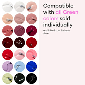 Manucurist Poppy Red swatches on stick showing shade range and high-gloss finish