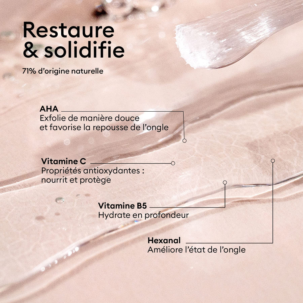 Manucurist before and after nails showing reduced splitting benefit