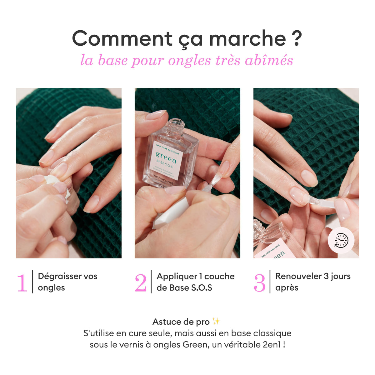 Manucurist bottle beside manicure tools showing easy routine benefit
