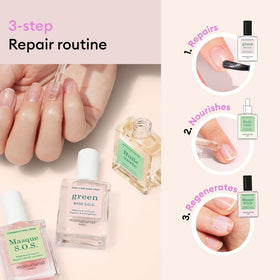 Manucurist S.O.S base coat brush detail demonstrating smooth application and strengthening