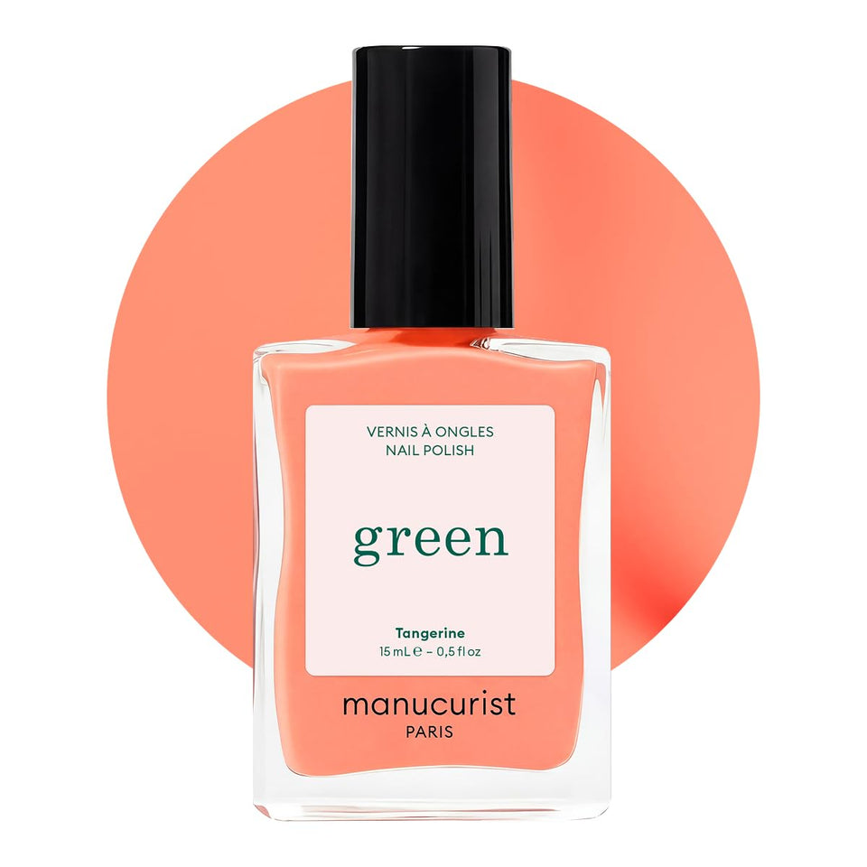 Manucurist tangerine bottle front view showing bright neon color and glossy finish