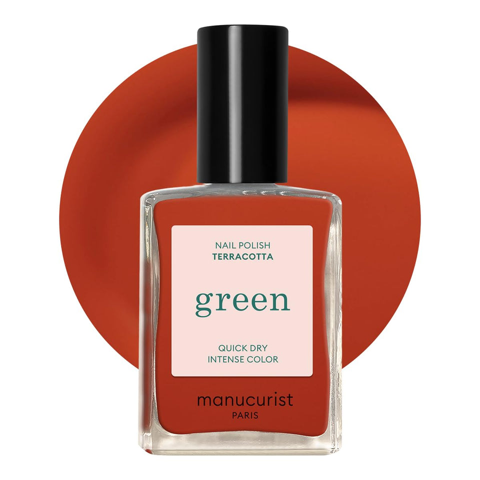 Manucurist bottle front view showing Terracotta color and label, clear benefit visible