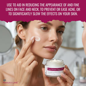 Manuka Lane cream applied on hand demonstrating smooth absorption and glow