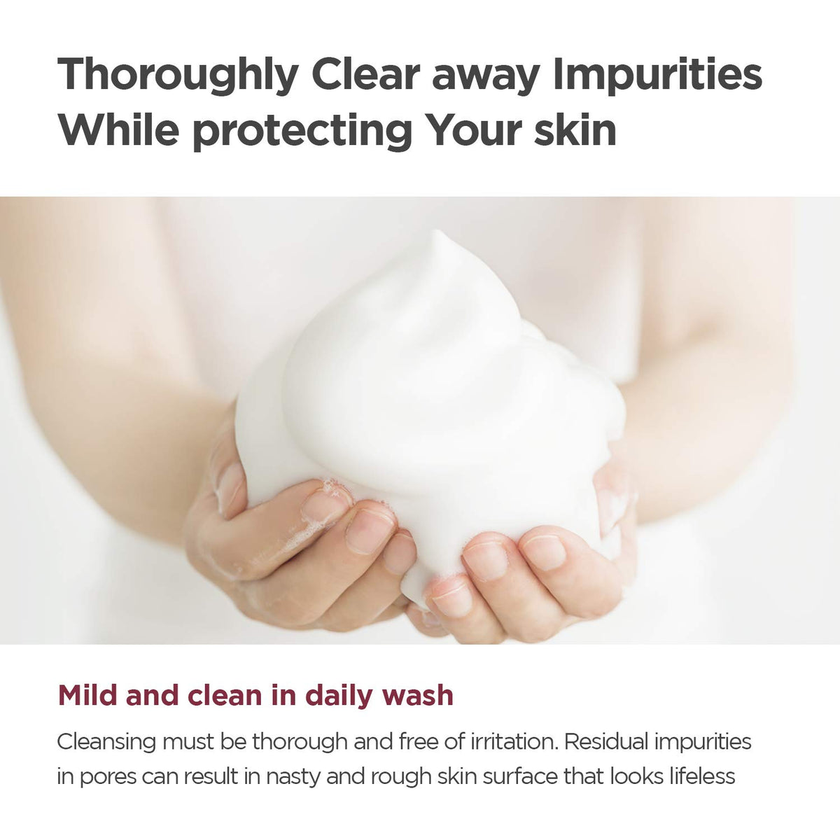ma:nyo foam lather in hand demonstrating soft cleansing action