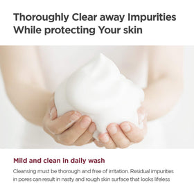 ma:nyo foam lather in hand demonstrating soft cleansing action