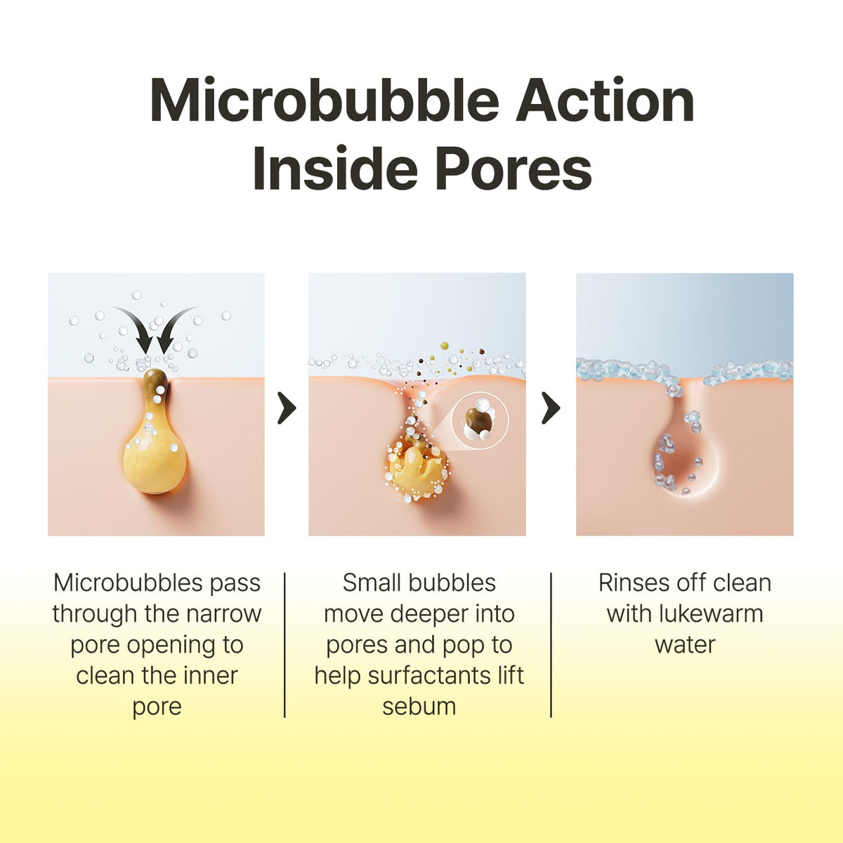 ma:nyo bottle with microbubble concept visual highlighting deep-clean benefit