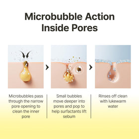 ma:nyo bottle with microbubble concept visual highlighting deep-clean benefit